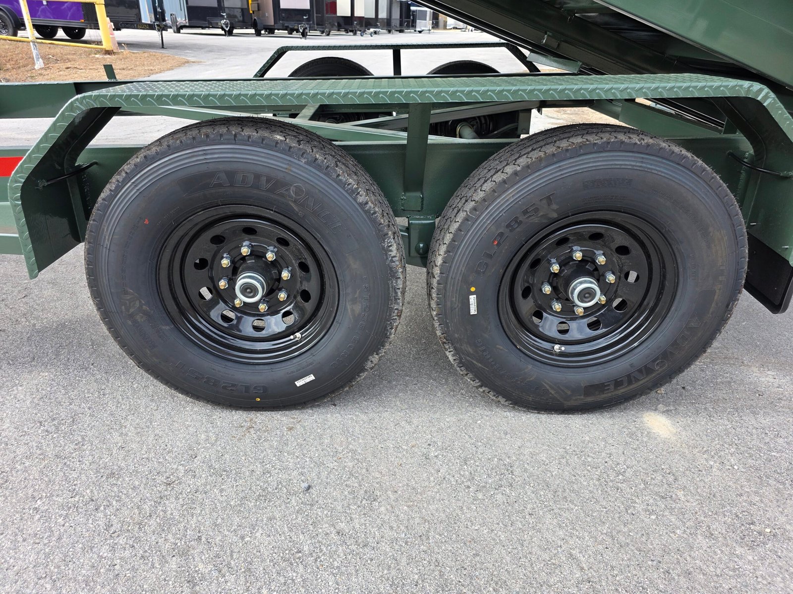 7x14 Army Green Dump Trailer - Image 2