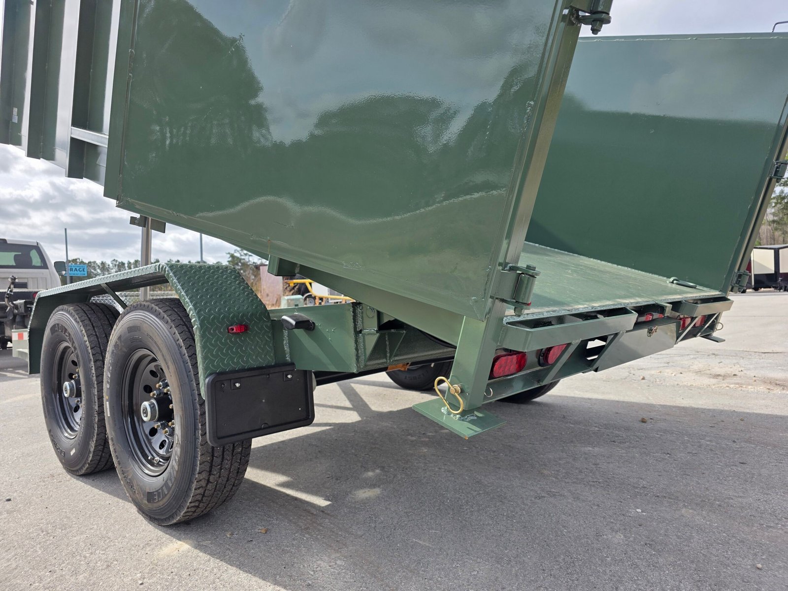 7x14 Army Green Dump Trailer - Image 3