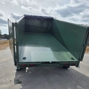 7x14 Army Green Dump Trailer - Image 4