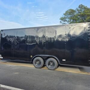 8.5×20 Enclosed Car Hauler for Sale – Black | 7' Interior | Spring Assist Ramp | Extended Tongue - Image 4