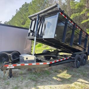 7×14 Dump Trailer – Black | 12K Telescopic Lift | 4’ Walls | Heavy Duty 7000 lb Axles - Image 2