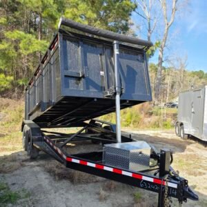 7×14 Dump Trailer – Black | 12K Telescopic Lift | 4’ Walls | Heavy Duty 7000 lb Axles