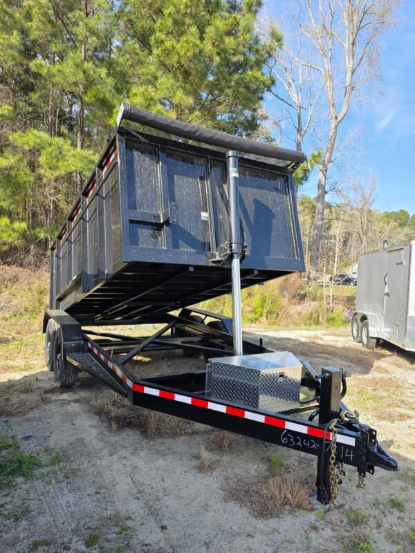 7×14 Dump Trailer – Black | 12K Telescopic Lift | 4’ Walls | Heavy Duty 7000 lb Axles