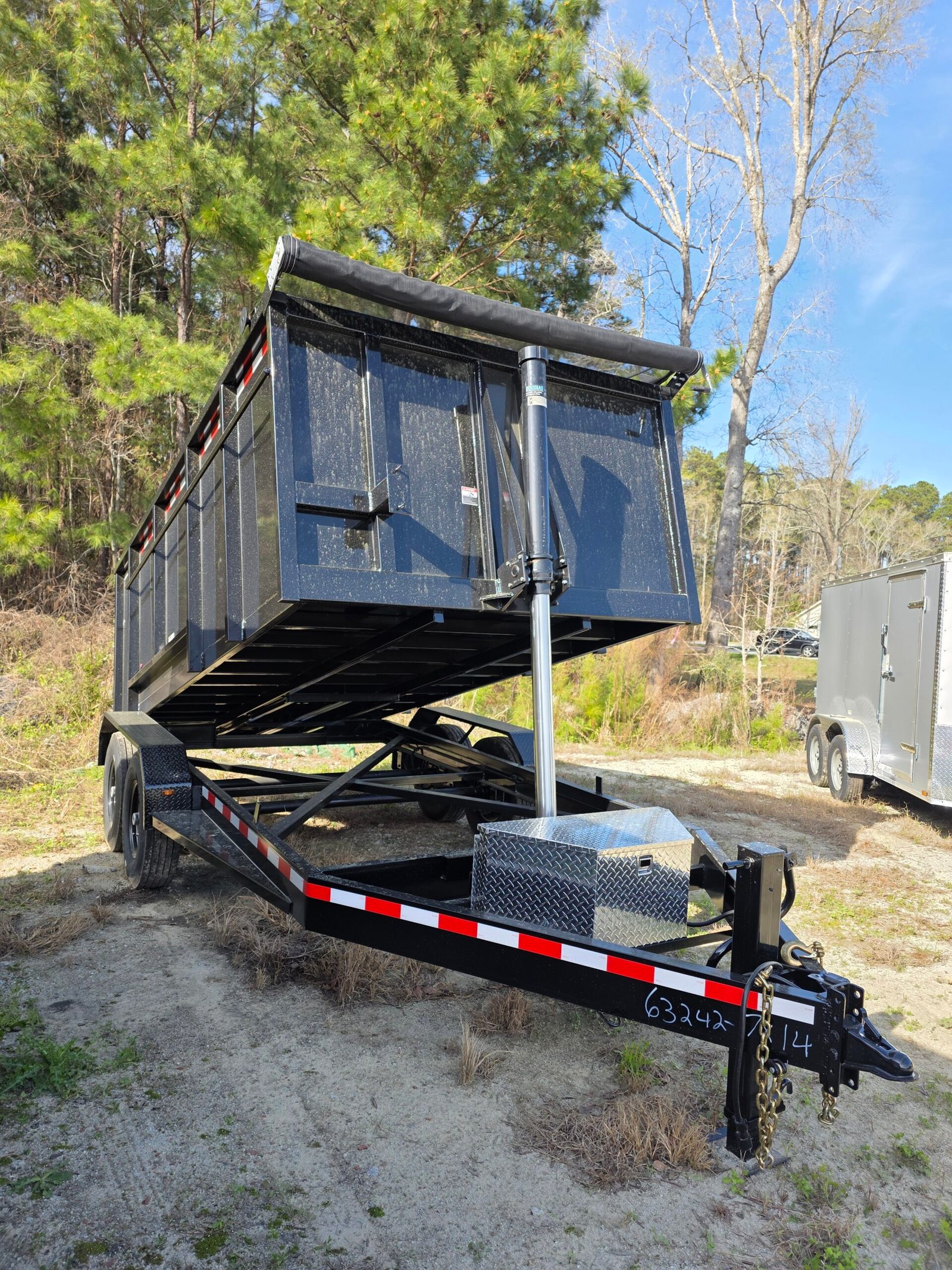 7×14 Dump Trailer – Black | 12K Telescopic Lift | 4’ Walls | Heavy Duty 7000 lb Axles - Image 1