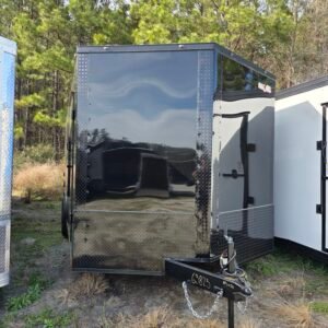 8.5×20 Enclosed Car Hauler for Sale – Black | 7' Interior | Spring Assist Ramp | Extended Tongue - Image 5