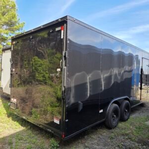 8.5×20 Enclosed Car Hauler for Sale – Black | 7' Interior | Spring Assist Ramp | Extended Tongue - Image 6
