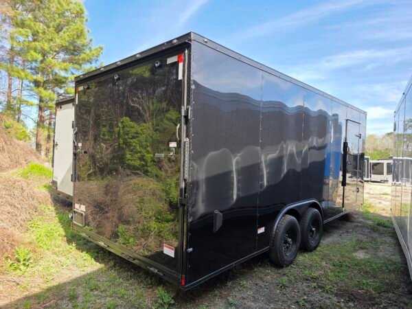 8.5×20 Enclosed Car Hauler for Sale – Black | 7' Interior | Spring Assist Ramp | Extended Tongue