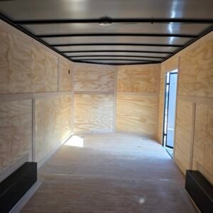8.5×20 Enclosed Car Hauler for Sale – Black | 7' Interior | Spring Assist Ramp | Extended Tongue - Image 3