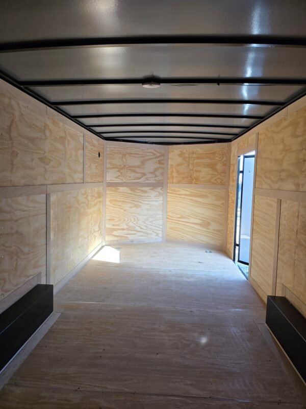8.5×20 Enclosed Car Hauler for Sale – Black | 7' Interior | Spring Assist Ramp | Extended Tongue