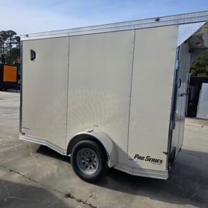 6×10 Cargo Trailer for Sale – White | 6'9" Interior | 3500 lb Axles | Rear Ramp w/ Flap | D-Rings - Image 4