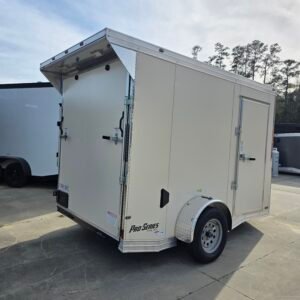 6×10 Cargo Trailer for Sale – White | 6'9" Interior | 3500 lb Axles | Rear Ramp w/ Flap | D-Rings - Image 2