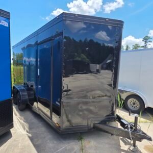 7×16 Enclosed Cargo Trailer for Sale – Black | 7' Interior | Ramp Door | Pro Series & Blackout Package