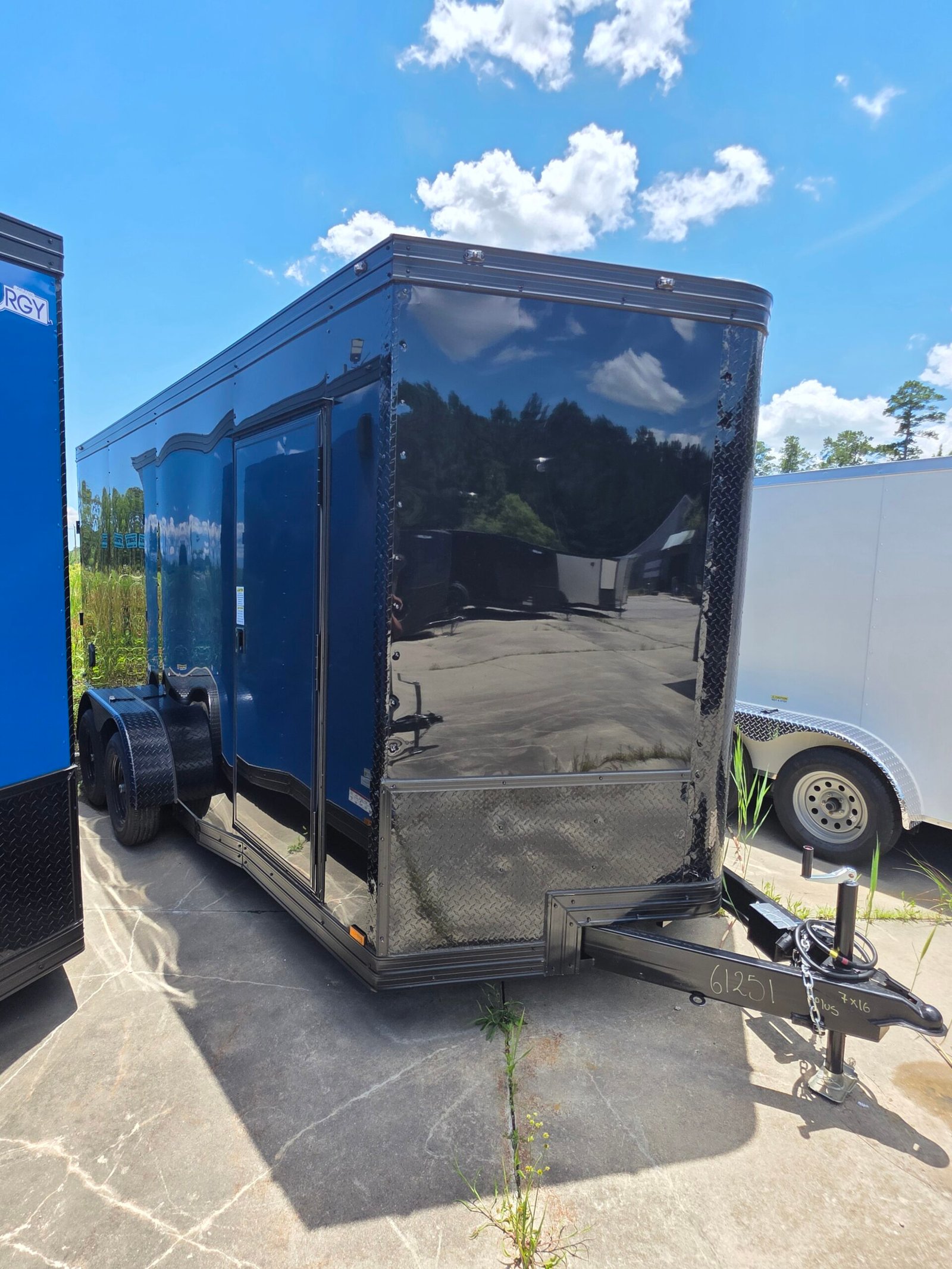 7×16 Enclosed Cargo Trailer for Sale – Black | 7
