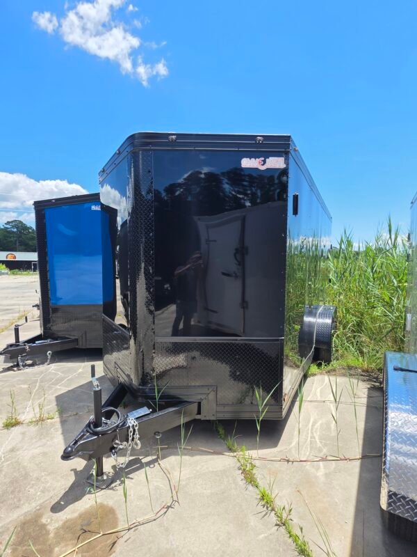7×16 Enclosed Cargo Trailer for Sale – Black | 7' Interior | Ramp Door | Pro Series & Blackout Package