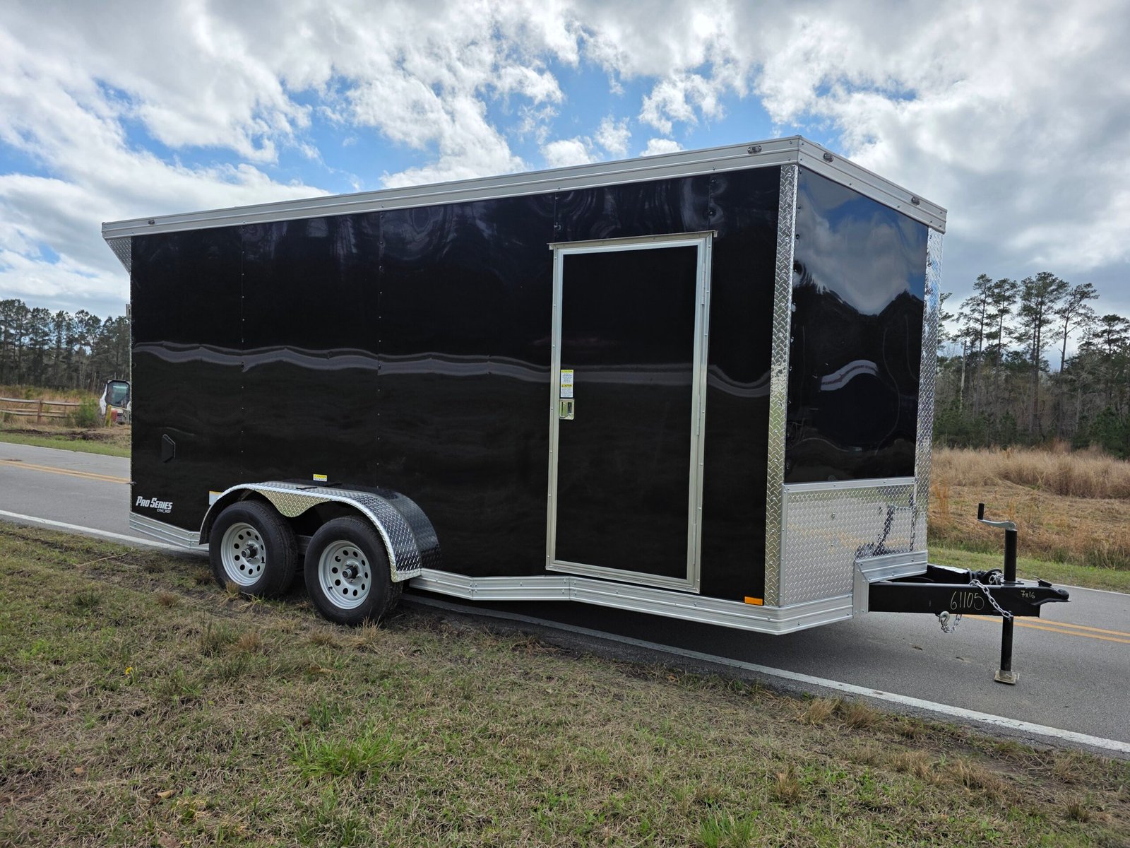Enclosed 7×16 Cargo Trailer - Black | 7