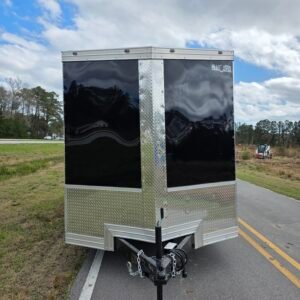 Enclosed 7×16 Cargo Trailer - Black | 7' Interior | Rear Ramp | 3500 lb Axles - Image 2