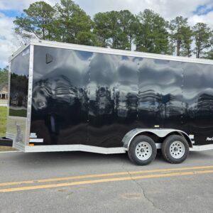Enclosed 7×16 Cargo Trailer - Black | 7' Interior | Rear Ramp | 3500 lb Axles - Image 3