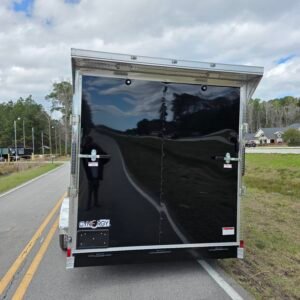 Enclosed 7×16 Cargo Trailer - Black | 7' Interior | Rear Ramp | 3500 lb Axles - Image 4