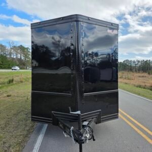 7×16 Cargo Trailer for Sale – Black | 7' Interior | Heavy Duty 5200 lb Axles | Rear Ramp w/ Wing Lights - Image 2