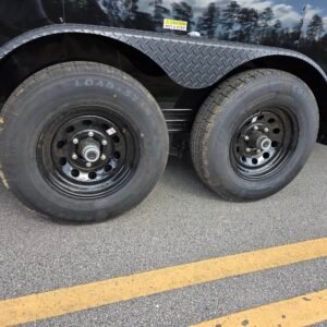 7×16 Cargo Trailer for Sale – Black | 7' Interior | Heavy Duty 5200 lb Axles | Rear Ramp w/ Wing Lights - Image 4