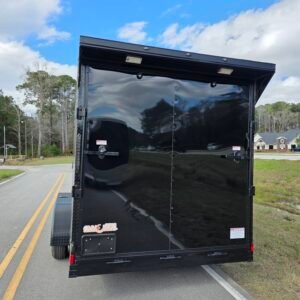 7×16 Cargo Trailer for Sale – Black | 7' Interior | Heavy Duty 5200 lb Axles | Rear Ramp w/ Wing Lights - Image 5