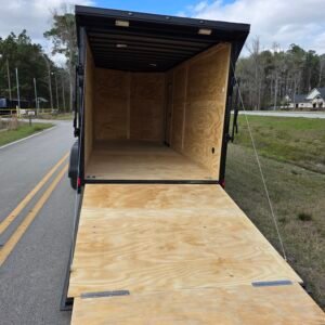 7×16 Cargo Trailer for Sale – Black | 7' Interior | Heavy Duty 5200 lb Axles | Rear Ramp w/ Wing Lights - Image 6