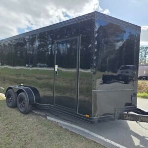Enclosed 7Γ16 Black Cargo Trailer