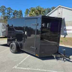 ENCLOSED 6x10 Black Cargo Trailer