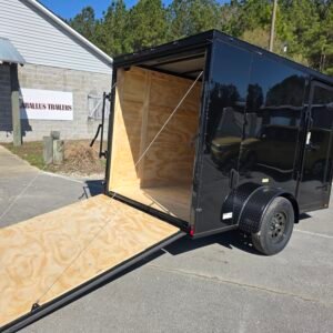 ENCLOSED 6x10 Black Cargo Trailer - Image 4
