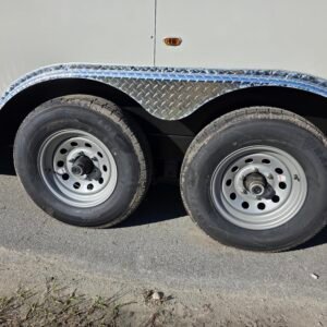 8.5×28 Enclosed Car Hauler for Sale – Dove Gray | 7' Interior | Rear Ramp w/ Spring Assist - Image 3