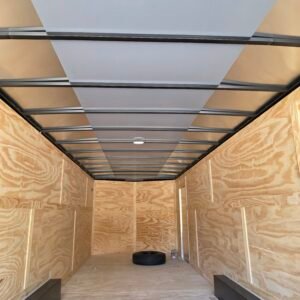 8.5×28 Enclosed Car Hauler for Sale – Dove Gray | 7' Interior | Rear Ramp w/ Spring Assist - Image 5