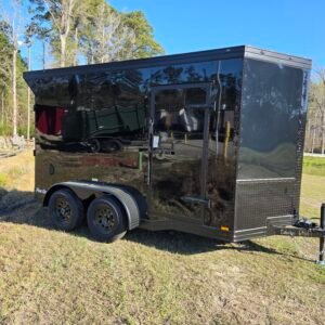 6×12 Enclosed Cargo Trailer – Black | 7' Interior | Ramp Door | Pro Series & Blackout