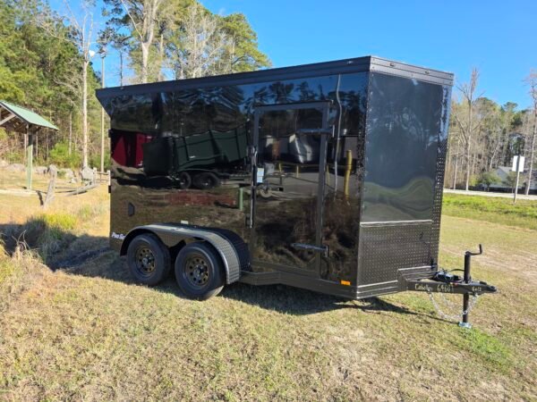 6×12 Enclosed Cargo Trailer – Black | 7' Interior | Ramp Door | Pro Series & Blackout