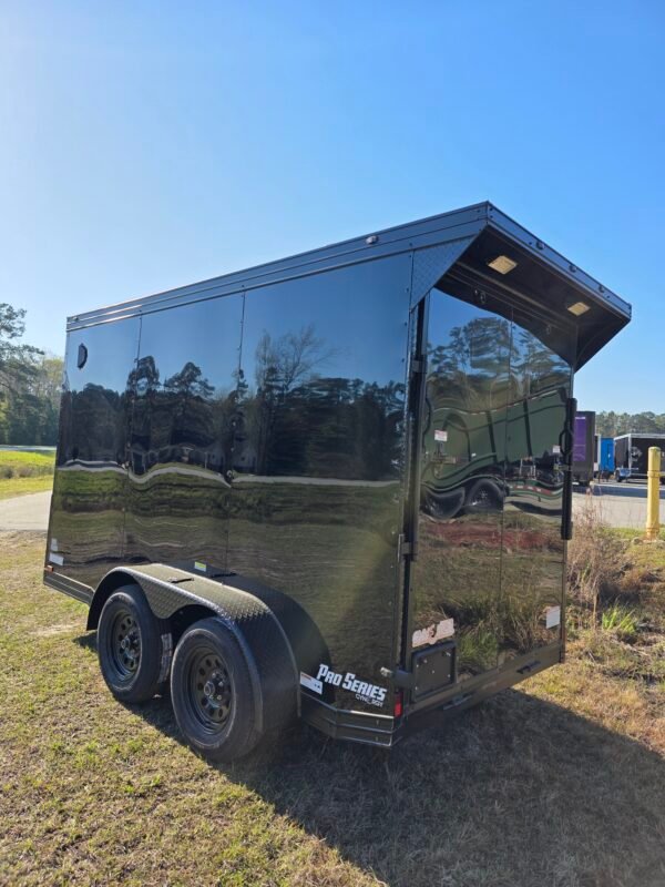 6×12 Enclosed Cargo Trailer – Black | 7' Interior | Ramp Door | Pro Series & Blackout