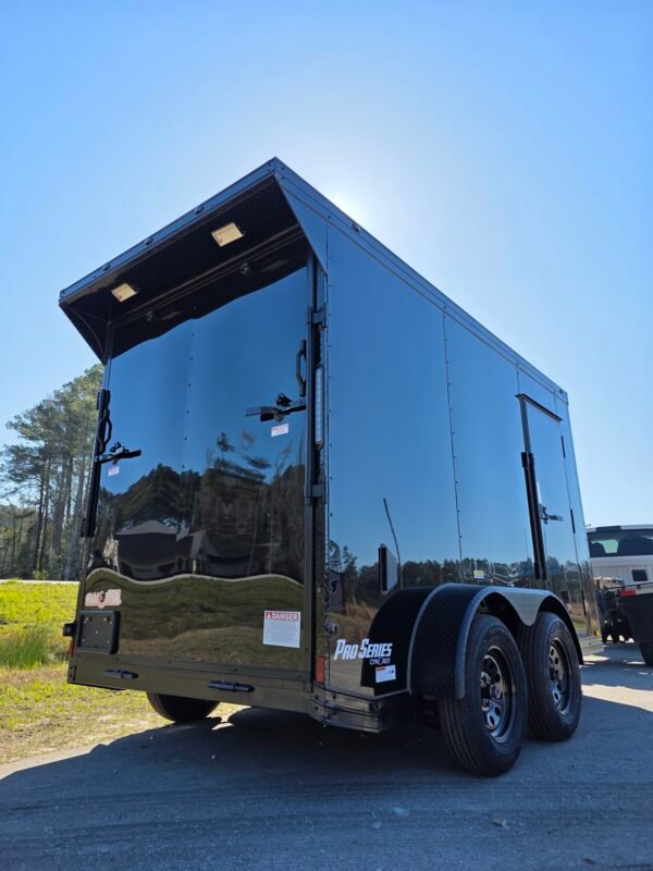 6×12 Enclosed Cargo Trailer – Black | 7' Interior | Ramp Door | Pro Series & Blackout Package