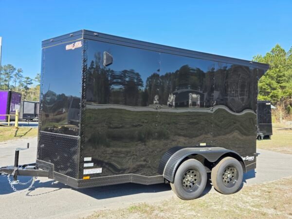 6×12 Enclosed Cargo Trailer – Black | 7' Interior | Ramp Door | Pro Series & Blackout Package