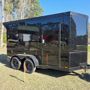 6×12 Enclosed Cargo Trailer – Black | 7' Interior | Ramp Door | Pro Series & Blackout