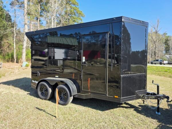 6×12 Enclosed Cargo Trailer – Black | 7' Interior | Ramp Door | Pro Series & Blackout