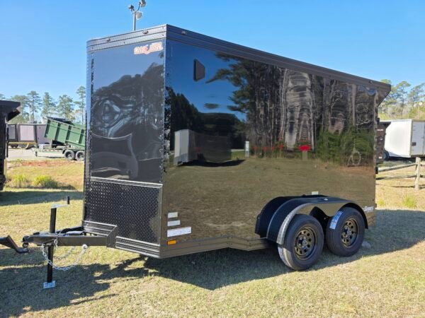 6×12 Enclosed Cargo Trailer – Black | 7' Interior | Ramp Door | Pro Series & Blackout