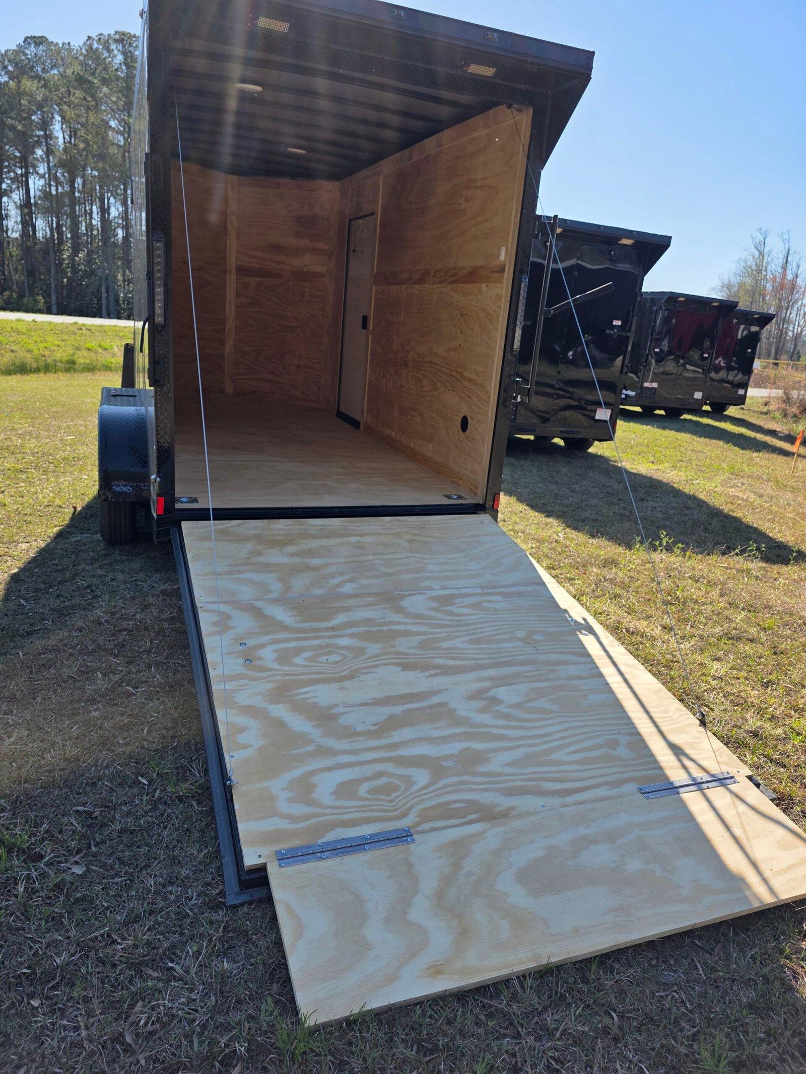 6×12 Enclosed Cargo Trailer – Sand | Ramp Door | 7