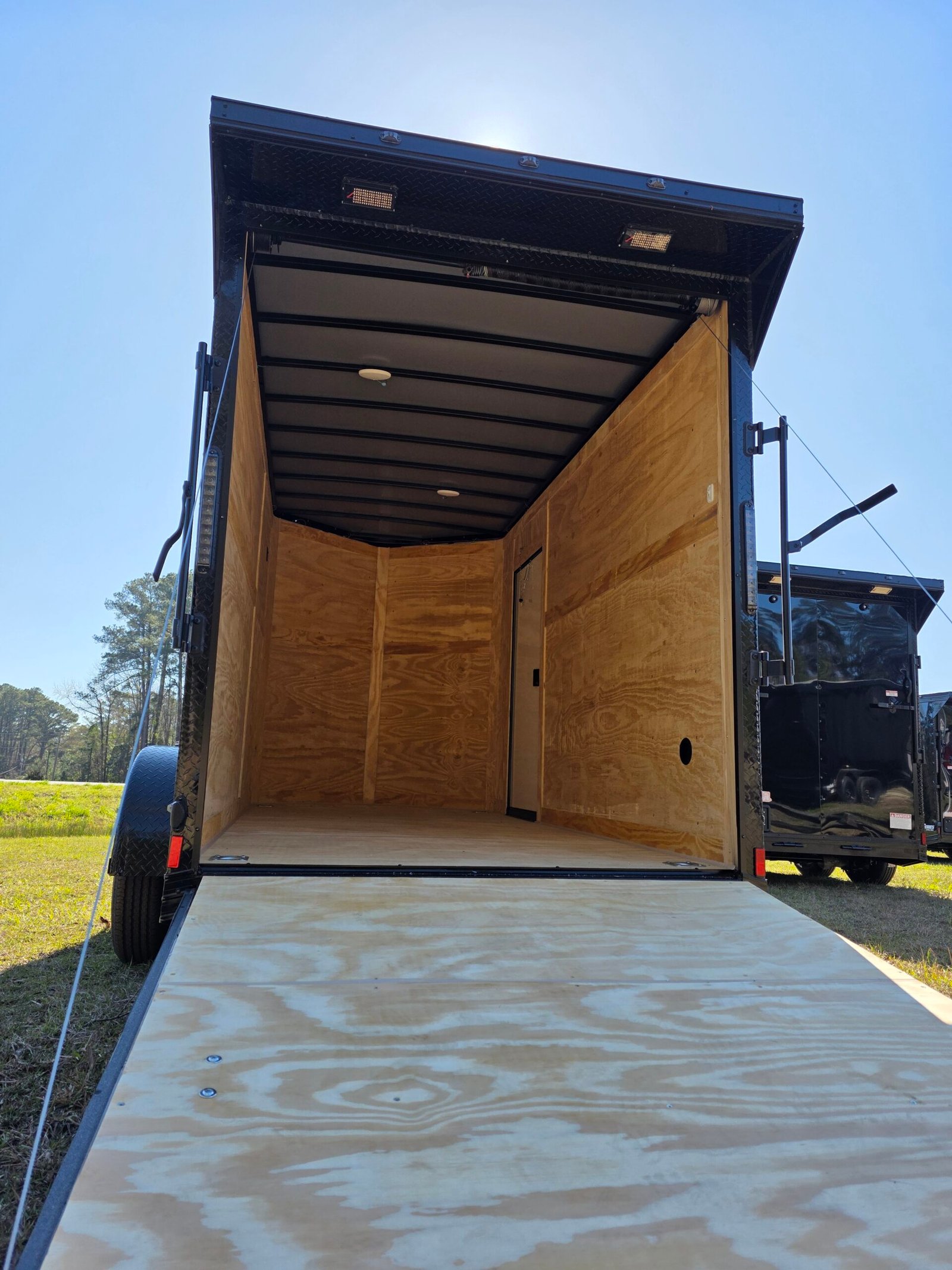 6×12 Enclosed Cargo Trailer – Sand | Ramp Door | 7