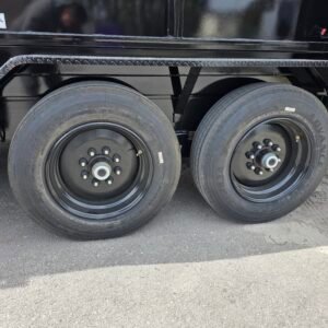 7×16 Dump Trailer for Sale – Black | 2' Sides | 16 Ply Tires | Double Rear Doors - Image 2