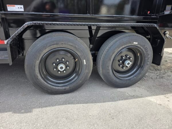 7×16 Dump Trailer for Sale – Black | 2' Sides | 16 Ply Tires | Double Rear Doors