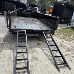 7×16 Dump Trailer for Sale – Black | 2' Sides | 16 Ply Tires | Double Rear Doors - Image 3