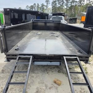 7×16 Dump Trailer for Sale – Black | 2' Sides | 16 Ply Tires | Double Rear Doors - Image 4