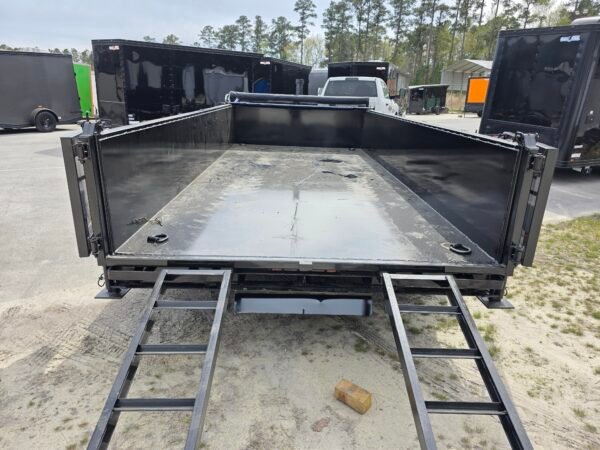 7×16 Dump Trailer for Sale – Black | 2' Sides | 16 Ply Tires | Double Rear Doors