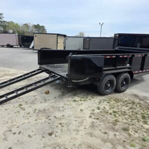 7×16 Dump Trailer for Sale – Black | 2' Sides | 16 Ply Tires | Double Rear Doors - Image 5