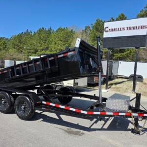 6×12 Dump Trailer for Sale – Black | 2' Sides | Telescopic Hoist | Double Rear Doors