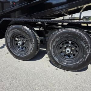 6×12 Dump Trailer for Sale – Black | 2' Sides | Telescopic Hoist | Double Rear Doors - Image 2
