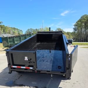 6×12 Dump Trailer for Sale – Black | 2' Sides | Telescopic Hoist | Double Rear Doors - Image 3